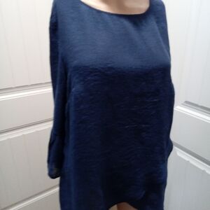 I.N. Studio Navy Open Sleeve Top Size PL